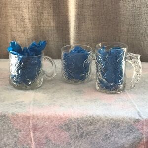 3 McDonalds glasses 1995 Batman, Two Face, and Riddler